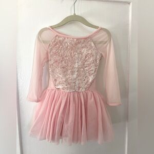 Bloch girls velour ballet leotard with skirt, size 4-6